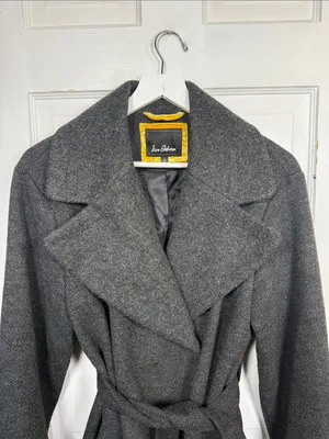 SAM EDELMAN Gray Peacoat Single Breasted Notched Collar Winter Coat Sz M thumbnail 2