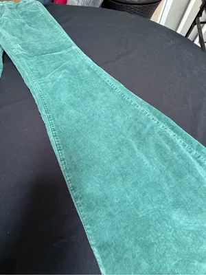 Free People We The Free Jayde Green Corduroy Flare Pants 29 thumbnail 2
