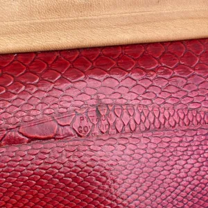 Vintage Python Embossed Wallet Womens OS Red‎ Kiss Lock Clutch Leather thumbnail 4