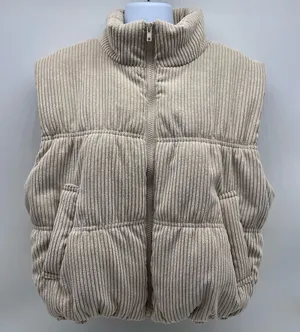 Forever 21 Cream Wide Wail Corduroy Vest w/Front Pockets-Size L thumbnail 1