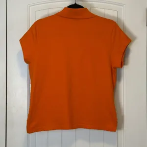 Polo Jeans Co Shirt XL VTG Ralph Lauren Womens Crop Short Sleeve Flag Logo Polo thumbnail 3