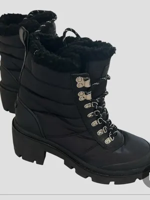 Tory Burch Black Winter Boots with Fur Trim, Size 7.5, New with tag on bottom thumbnail 4