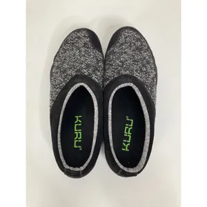 Kuru Draft Womens‎ 10 Black Grey Knit Suede Orthopedic Slipper Mules 200106100 thumbnail 5
