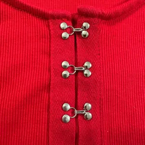 Vintage Y2K 90s Love Streak Red Crop Top Corset thumbnail 8