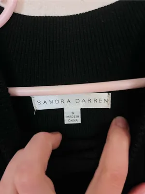 Sandra Darren Tiger Stripe Jacquard Flared Sweater Dress size small thumbnail 3