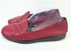 Aerosoles Fame Show Pebbled Leather Loafers Women 7.5 Red Slip On Flats Everyday thumbnail 1