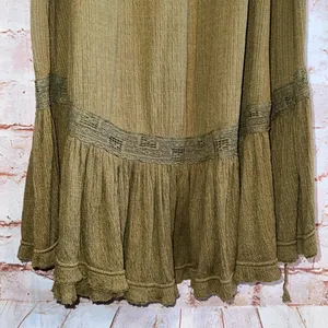 Free People Sweet Thing Tunic Mini Dress Lace-Up Side Ties Moss Medium green thumbnail 6