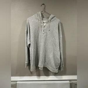 Aerie Oversized Women’s Henley Button Neck Pullover Size XS thumbnail 2