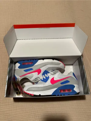 NIKE Air Max 90 Hot Coral Sneakers Running Shoes White Pink Coral Athletic Sz. 6 thumbnail 3
