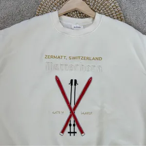 bohme Women’s Embroidered Sweatshirt Metterhorn Longsleeve Crew Neck in Beige XS thumbnail 3