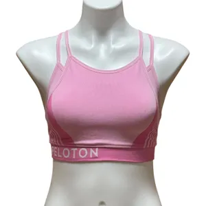 Peloton Double Layer Seamless Sports Bra Made in USA Pink Medium thumbnail 1
