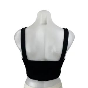 NEW Zara Women's Black Square Neck Notch Sleeveless Cami Tank Crop Top Size S thumbnail 4