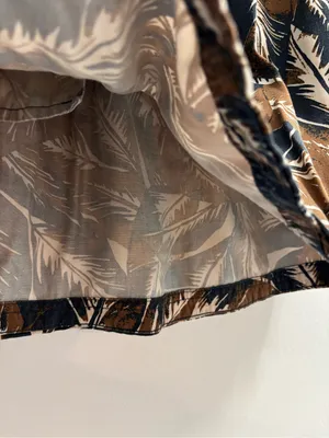 C&C California Tropical Palm Leaf Mini Skirt Medium Paperbag Waist Lyocell Boho thumbnail 4