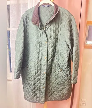 Lands end oversized Quilted Green barn Jacket Sz Xl thumbnail 1