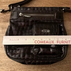 Brighton Cher Mini Bag Crossbody Brown Patent Croc Embossed Bag Purse Y2K thumbnail 13