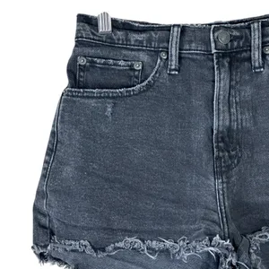 Abercrombie Denim Mom Shorts Womens 2 Curve Black Frayed Distressed Grunge thumbnail 3