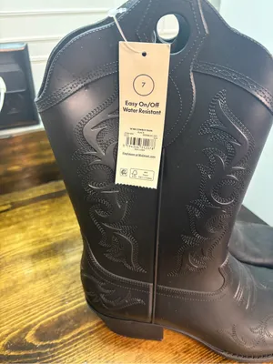 No boundaries black cowgirl rubber/rain boots size 7 thumbnail 7