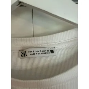 Zara white ribbed rolled sleeve bodysuit size small thumbnail 3