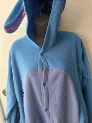 Blue Eeyore-Style Womens Fleece Onesie Pajamas ,costume fo Holloween thumbnail 5