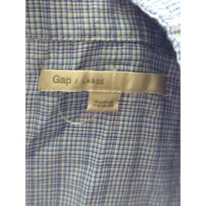 Gap Blue‎ Plaid Mini Utility Pockets Drawstring Dress Womens Large Cottage Core thumbnail 13