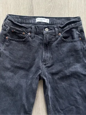Abercrombie & Fitch Baggy Low Rise Jeans Gray Size 24 Short Distressed Hem thumbnail 5