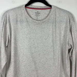 Bombas Pima Cotton Donegal Long Sleeve Tee Womens Size Small Speckled Soft White thumbnail 3