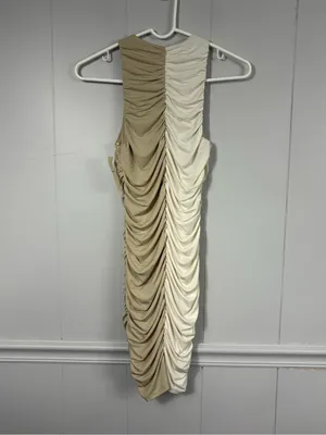 NWT Abercrombie & Fitch Bodycon Cinched Asymmetrical Ruched Midi Dress Small thumbnail 6