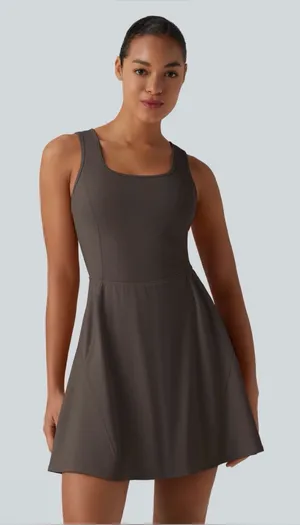 Halara SoftlyZero Airy 2-in-1 Mini Dance Dress S Chocolate Martini NWT thumbnail 1