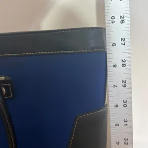 Ralph Lauren Tote Bag Royal Blue Nylon Black Trim RL Logo Top Handle Carryall thumbnail 8