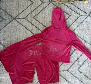 Juicy Couture bling velour Tracksuit Set Vixen Pink (hot pink shade) thumbnail 1