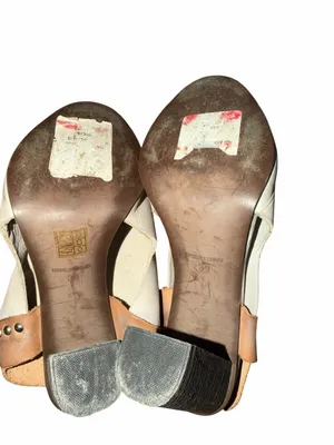 Free People Open-Toe Leather Mule Sandals in Cream Size 39 thumbnail 5