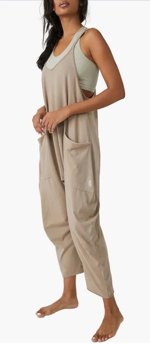 Free people movement hot shot onesie jumpsuit mocha latte nwt $70 thumbnail 1