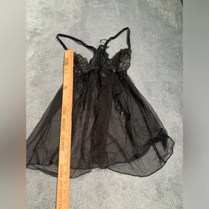 Victoria’s secret Black Sheer Lace Lingerie chemise medium thumbnail 6