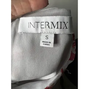 Intermix Red White Floral Silk‎ Ruffle Sleeveless Blouse Top Size Small thumbnail 5