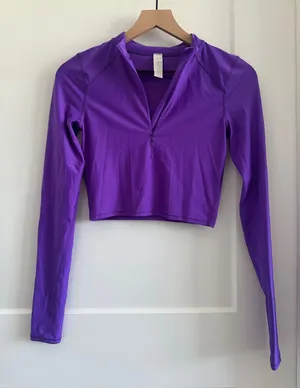 Purple Lululemon cropped nylon quarter zip thumbnail 1