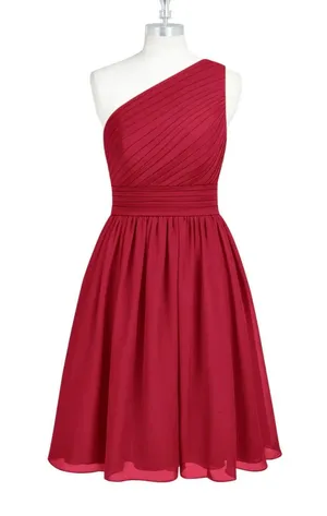 Azazie red bridesmaid dress thumbnail 1