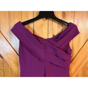 Lauren Ralph Lauren Ralph Lauren Crepe Off-the-Shoulder Cocktail Dress Plum 4 nw thumbnail 7