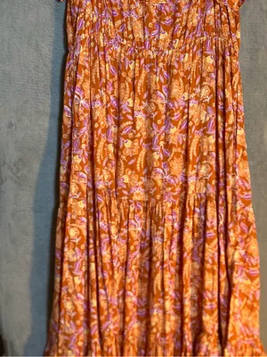 J.Crew Tiered maxi dress in painted block print Large‎ milkmaid Resort Vacation thumbnail 9