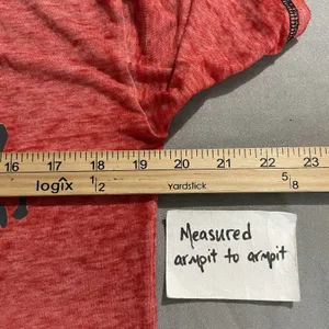 Disney Mickey Pluto Dog T Shirt Size Medium Red Burnout Knit Tee Cropped Novelty thumbnail 6