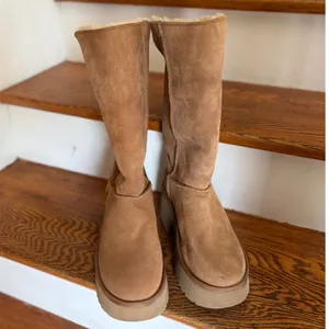 UGG Classic Esme‎ Boot New Heights Platform Boots Chestnut Suede Size 10 EUC thumbnail 4
