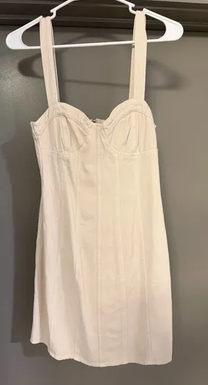 ASOS/Miss S Denim: Beige Denim Mini Dress thumbnail 1