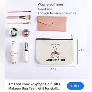 New Amazon White Golf Cosmetic Bag thumbnail 3