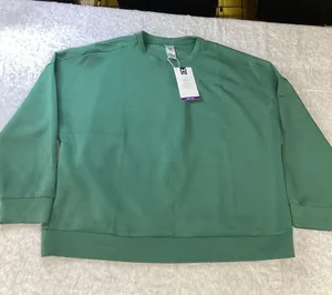 Members Mark Luxe Crew Sweatshirt Womens XXL Green Sandwashed Relaxed Pullover‎ thumbnail 1
