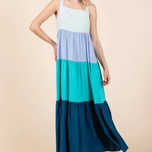 Mittoshop Color Block Tiered Pull-On Maxi‎ Dress thumbnail 4