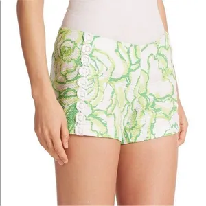 Lilly Pulitzer Liza Resort White Green Heartbreakers Shorts 000 thumbnail 1
