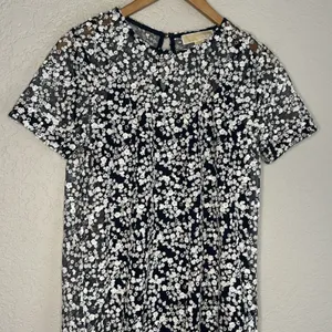 Michael Kors Floral Sequin Ruffle Hem Dress Short Cocktail Party Wedding Small thumbnail 4