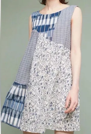 Anthropologie NWOT holding horses patchwork 100% cotton dress size s thumbnail 1