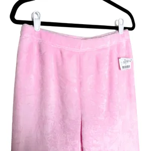 Young & Chic Plush Wide Leg Pajama Pants Size Juniors XL Pink Cozy Soft Lounge thumbnail 2