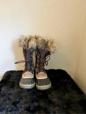 Sorel "Joan Of Arctic" Suede And Faux-Fur Waterproof Snow Boot, 8 Brown thumbnail 2
