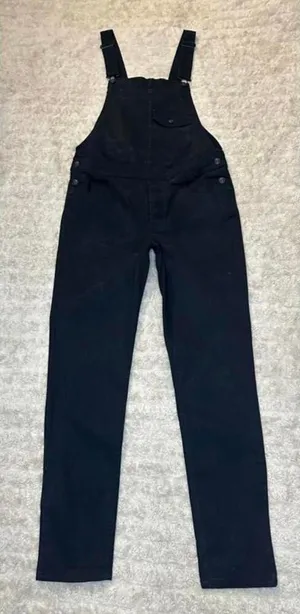 ASOS Design classic gothic countrycore black cotton overalls Size 32/Large thumbnail 1